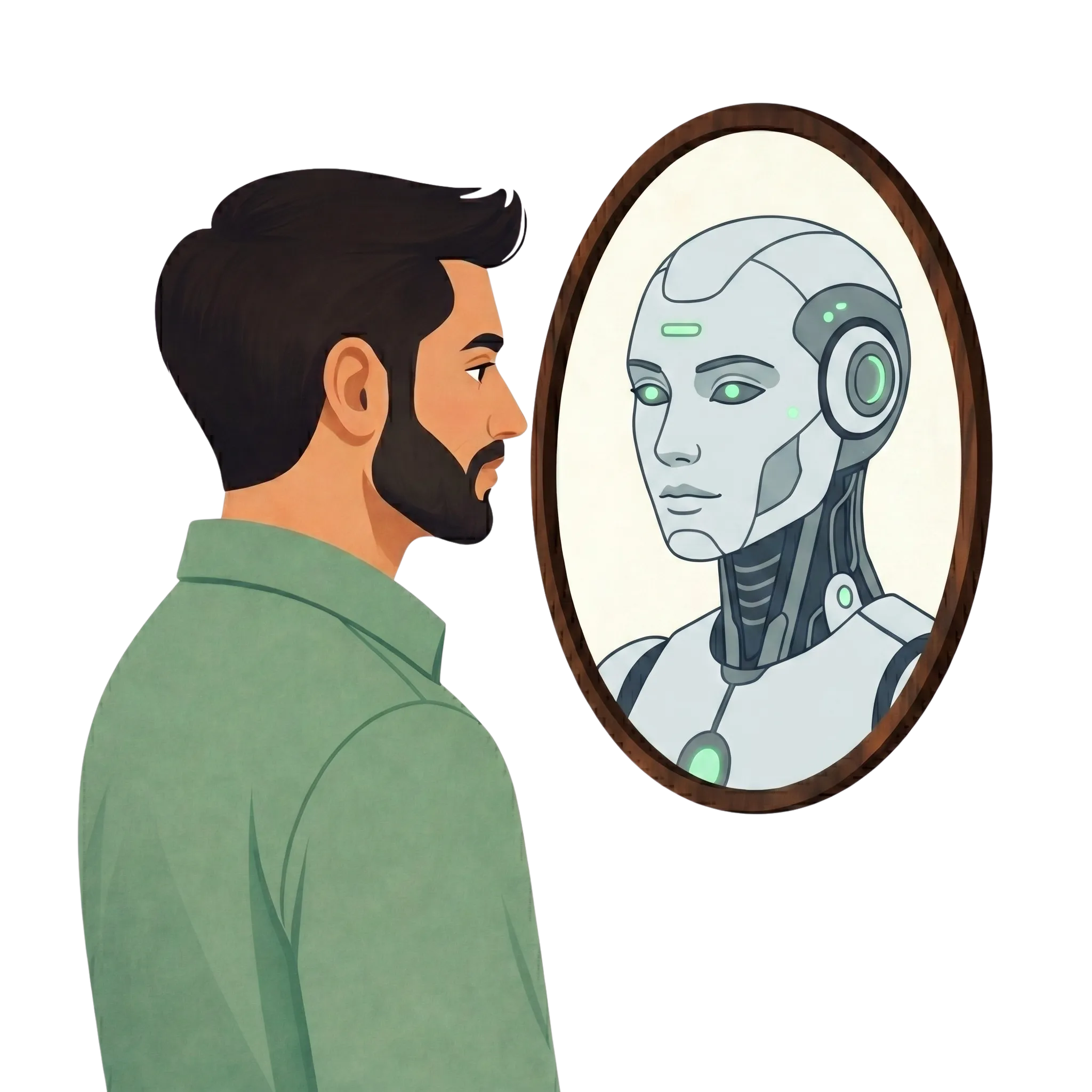 Mesterséges intelligencia — a tükörben egy robot néz vissza