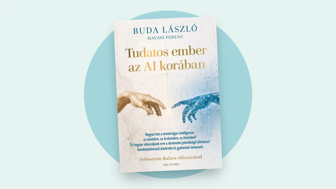 A Tudatos ember az AI korában című könyv borítója