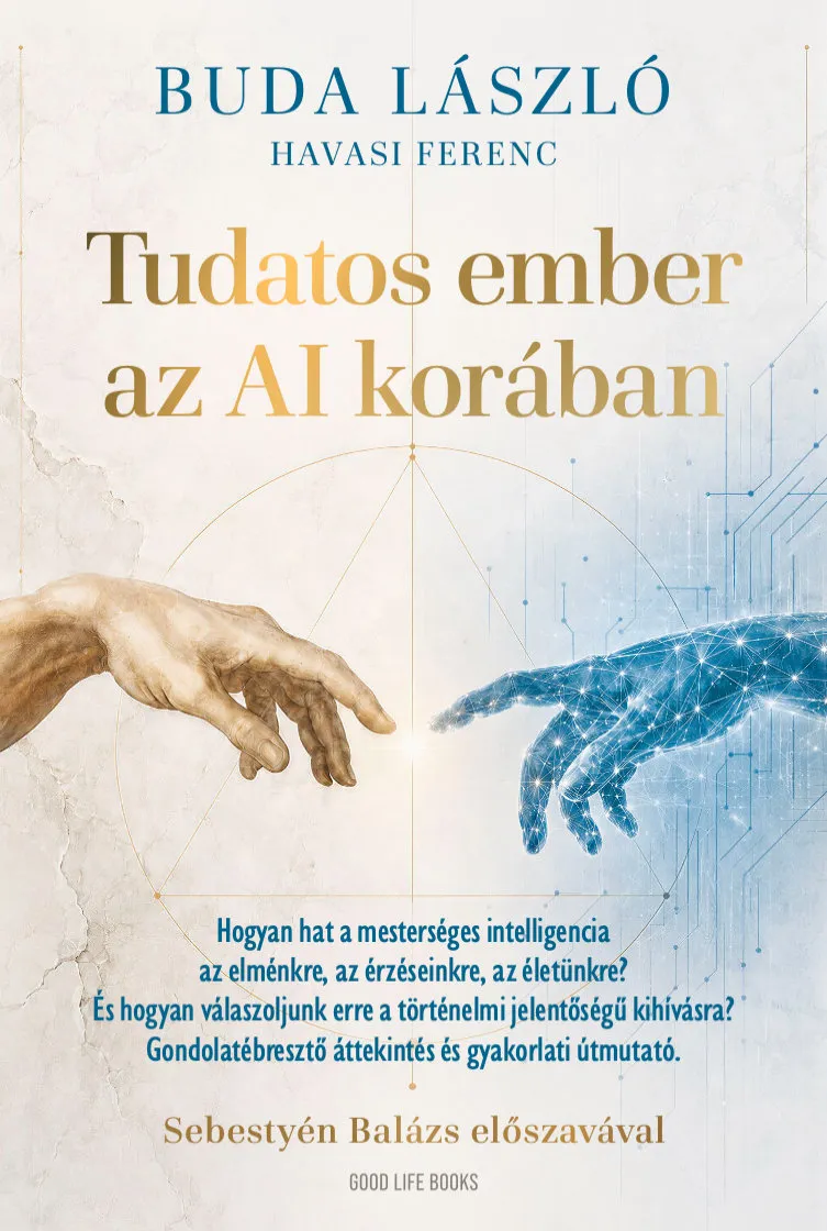 A Tudatos ember az AI korában című könyv borítója